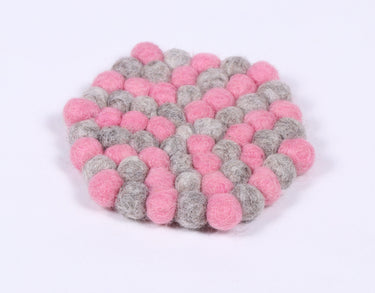 Felt ball coaster/Wool felted 100% natural coaster